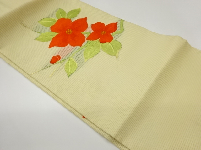 JAPANESE NAGOYA OBI FOR SUMMER / WOVEN BRANCH FLOWER